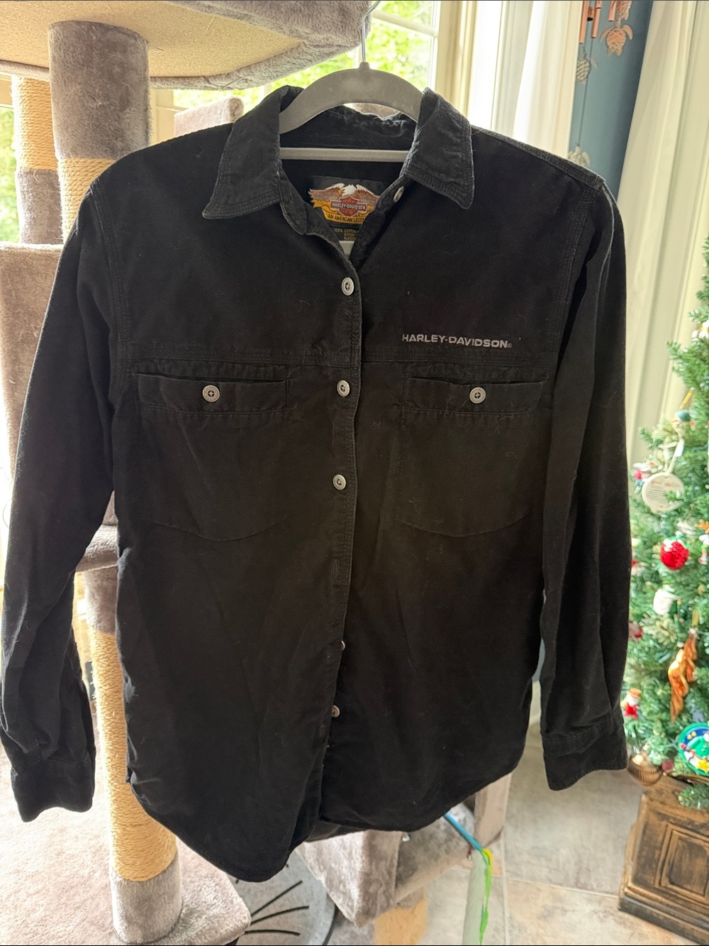Harley-Davidson Black Button-Down Corduroy Shirt